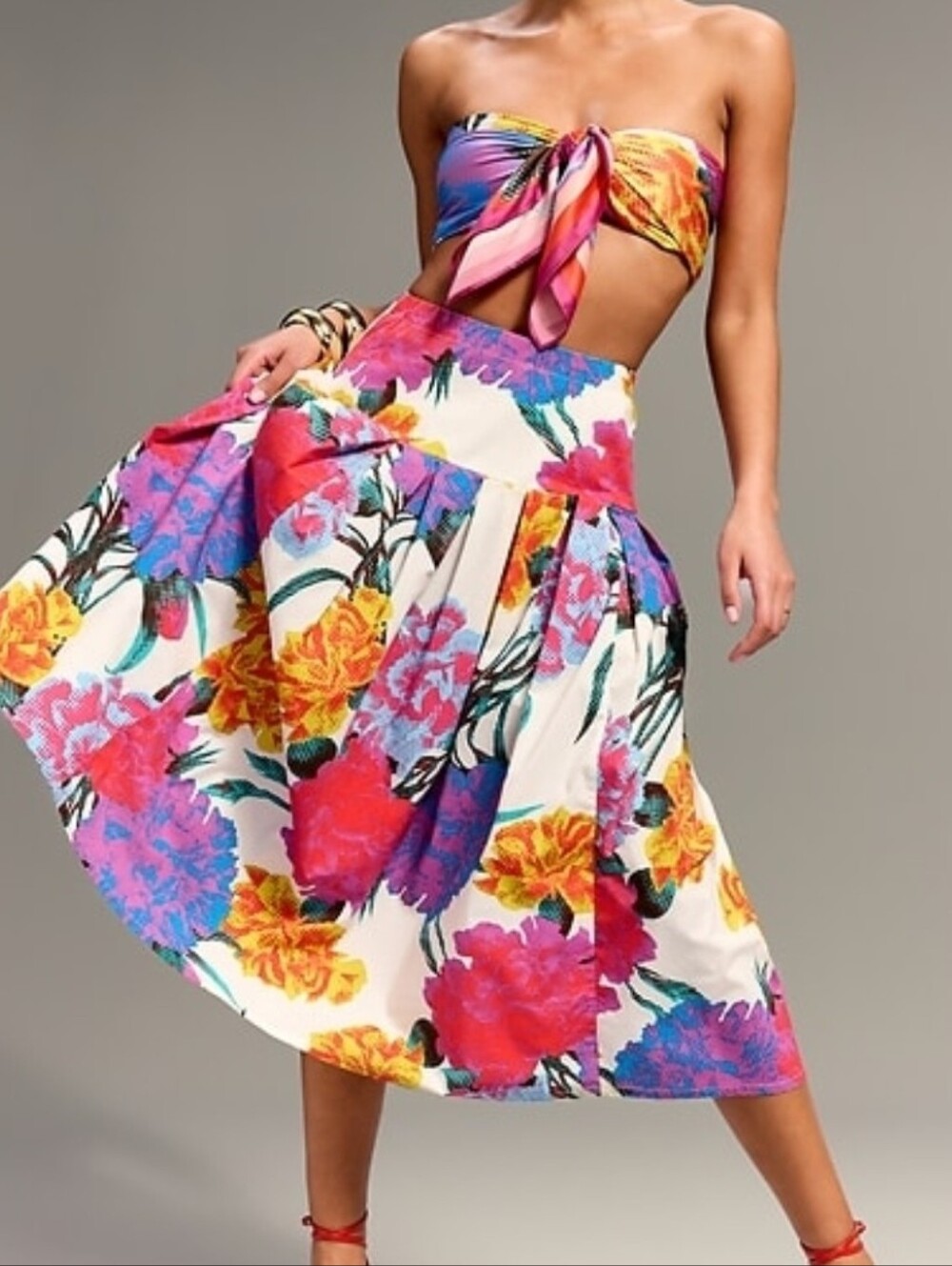 Old Navy × Christopher John Rogers Multicolor Abstract Print Skirt